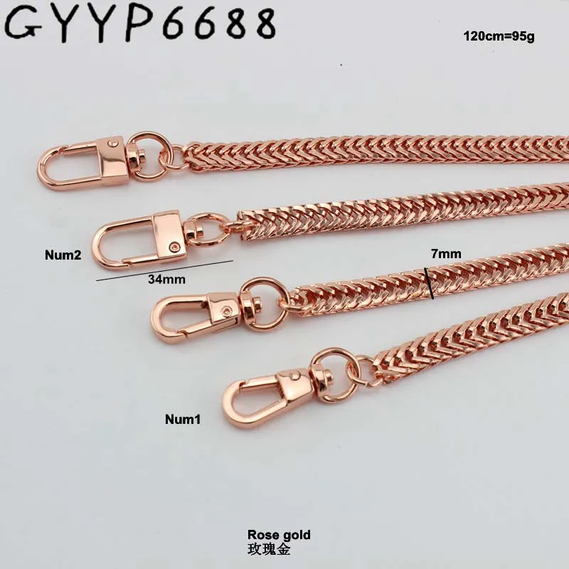10pcs 7mm High Grade Width bag strap Snake chain purse handle purse metal strap replaced handbag strap bag parts