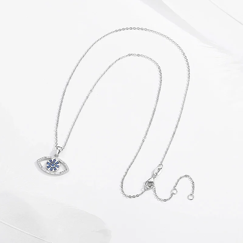 Женское ожерелье с подвеской глаз из серебра 925 пробы