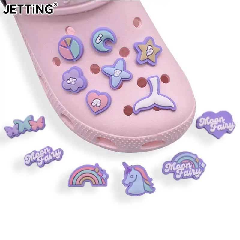 

13pcs PVC Buckle Rainbow Shoe Flower Shoe Buckle Shoe Charms Accessories Decorations For Kids Party Xmas Gifts