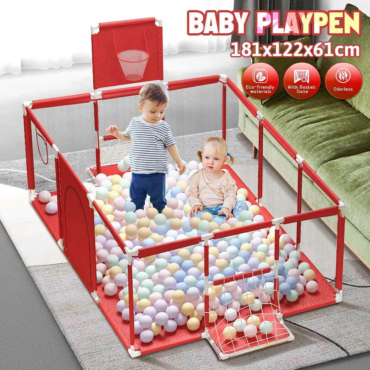 

Bioby Baby Playpen Kids Playground Furniture Baby Bed Barriers Safety Folding Baby Park Baby Crib Ball Home Dry Pool Accessories