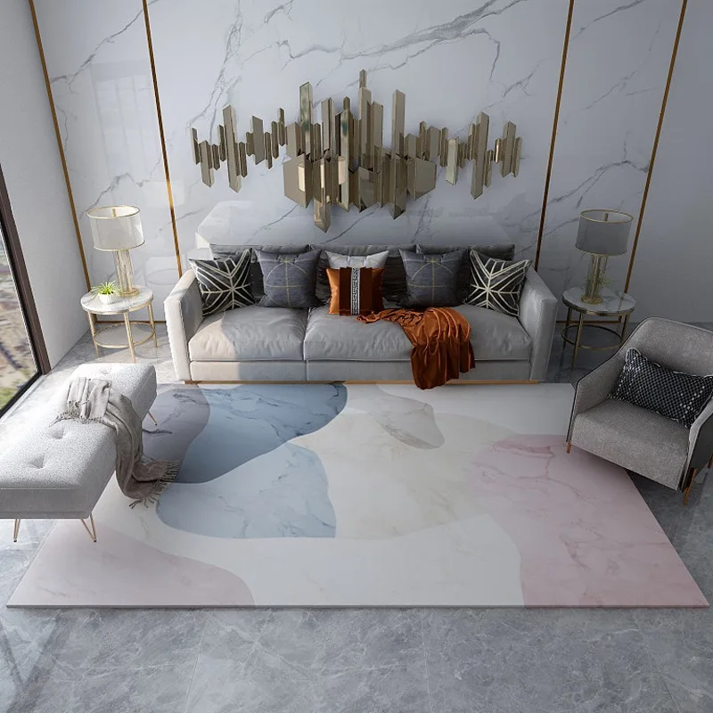 

Современный ковер для гостиной, дивана, журнального столика, геометрическое украшение для американской комнаты, большой ковер, моющийся коврик для ванной, украшение для дома