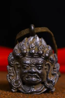 2 tibetan temple collection old bronze king kong buddha head skull pendant amulet town house exorcism