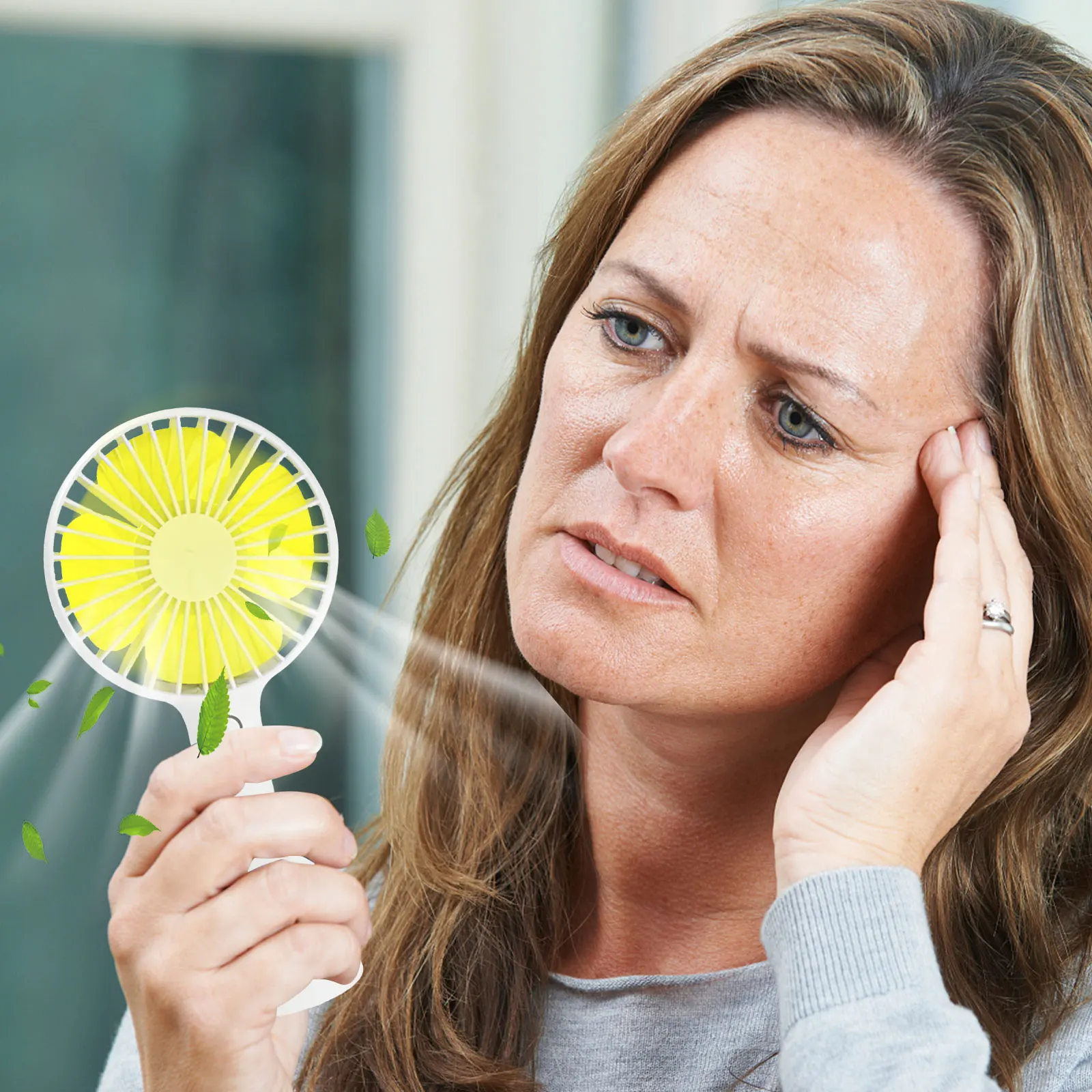 

USB Rechargeable Portable Summer Fan with 4 Modes Adjustable Personal Fan Cooling Tools for Household Yoga Running