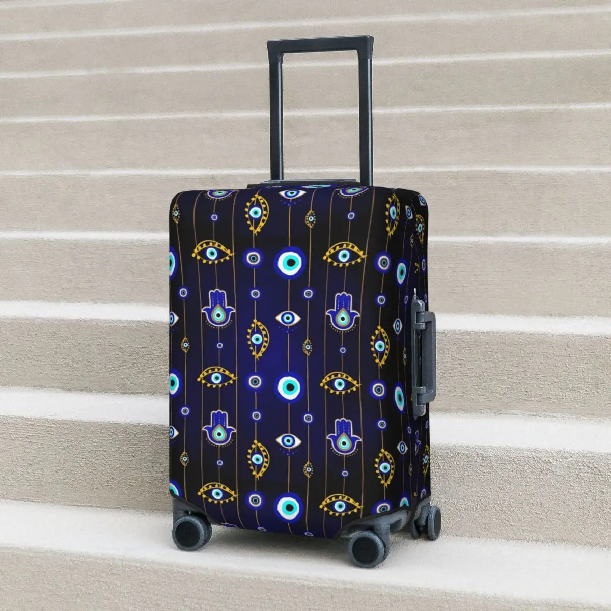 

Hamsa Hand Print Suitcase Cover Evil Eye Away Business Flight Practical Luggage Accesories Protection