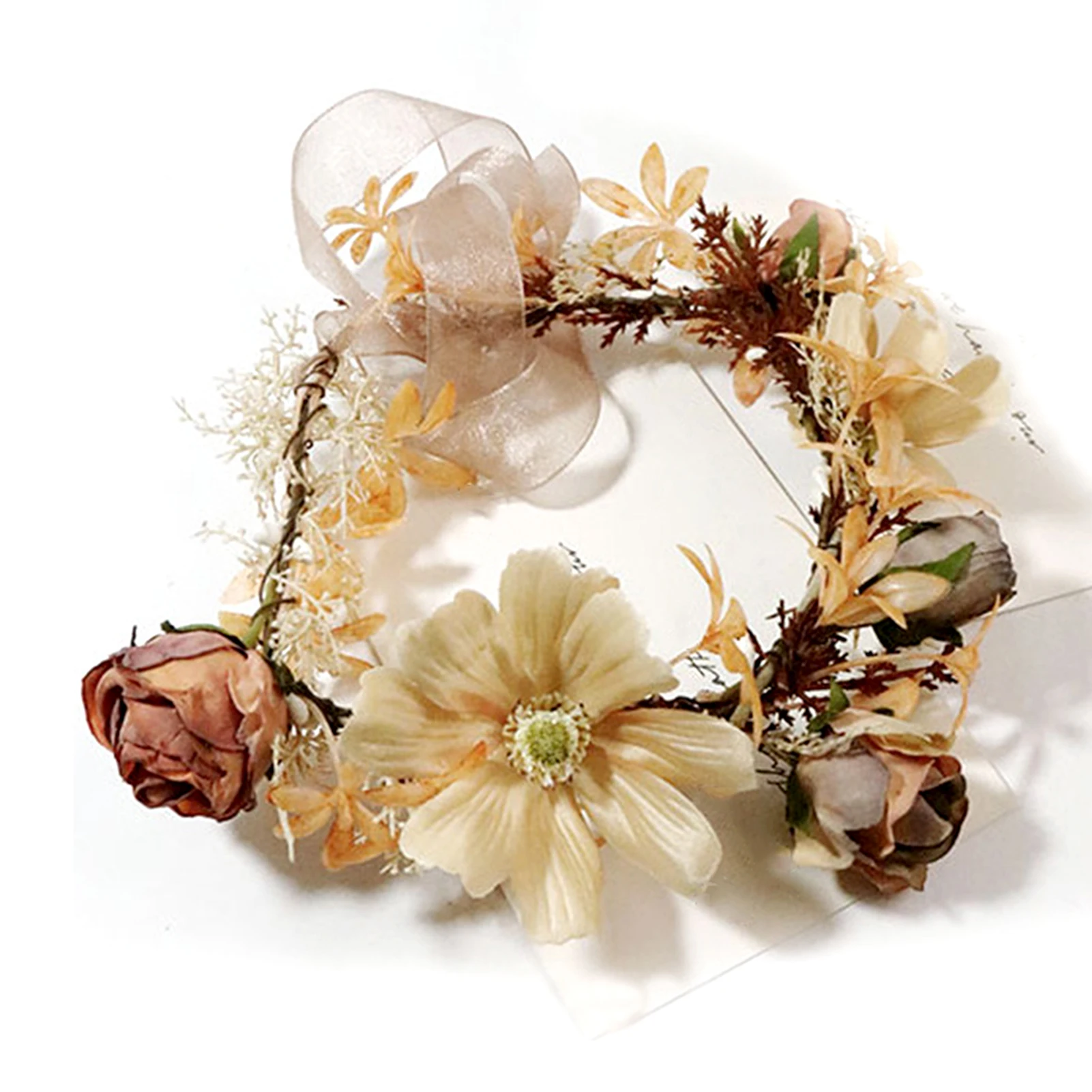 

2022 Artificial Flower Wreath Headband Hair Accessories Jewelry For Wedding Party Women Handmade Flower Garland Wreath Headwear