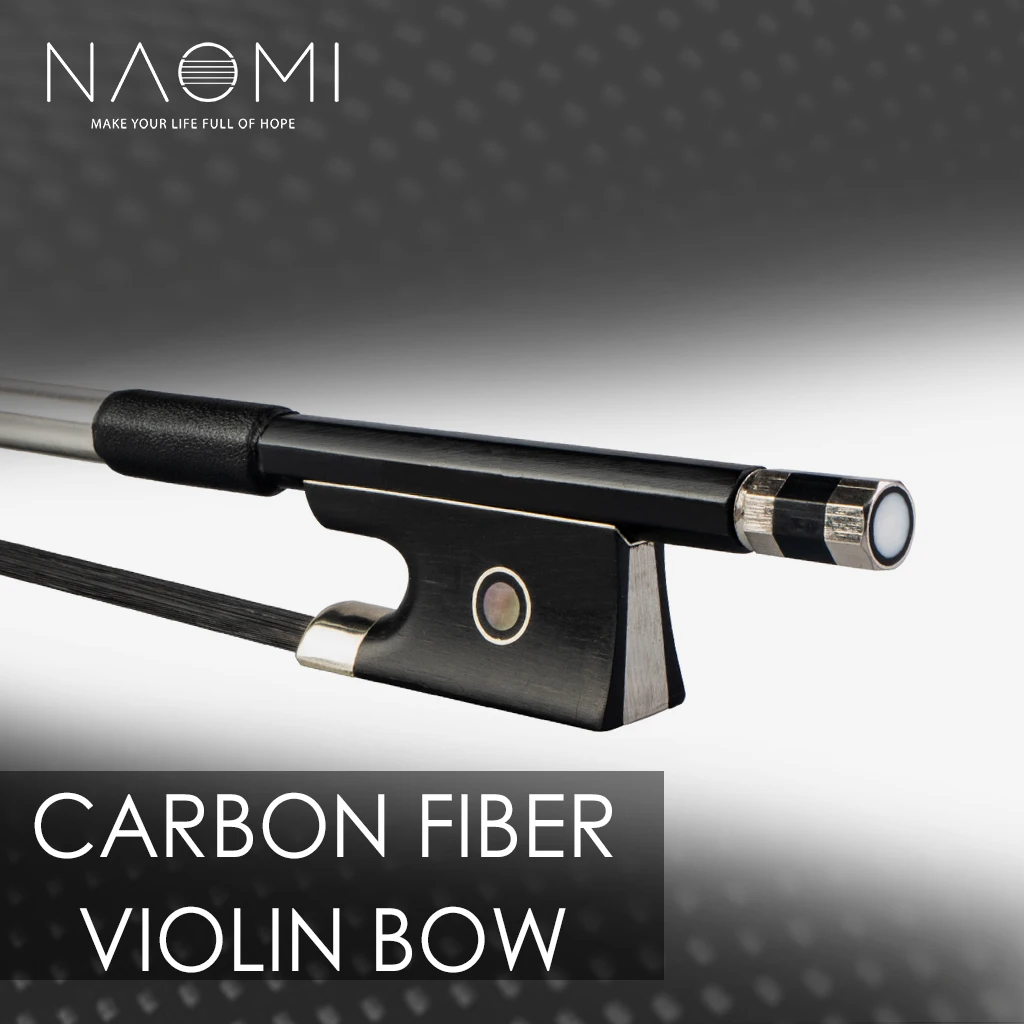 Redondo de Fibra de Carbono para Violino Cabelos de Crina Uso para Iniciantes Naomi-bastão Creme Tamanho Preto Sapo Paris – 4
