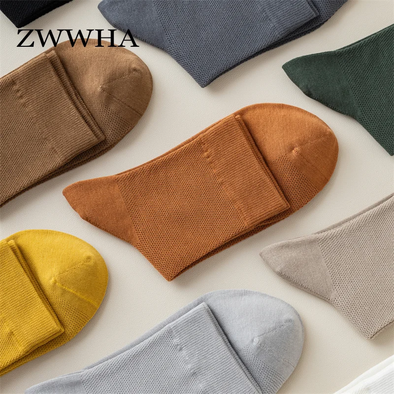 

Носки мужские воздухопроницаемые хлопковые, повседневные деловые классические, впитывающие пот, 5 пар/комплект, лето 2022