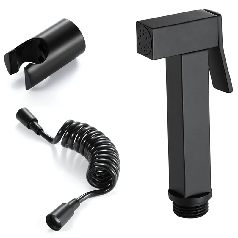 

Toilet Bidet Faucet Square Black Single Cold Bathroom Toilet Shower Spray Nozzle Bidet Faucet Bathroom Accessories