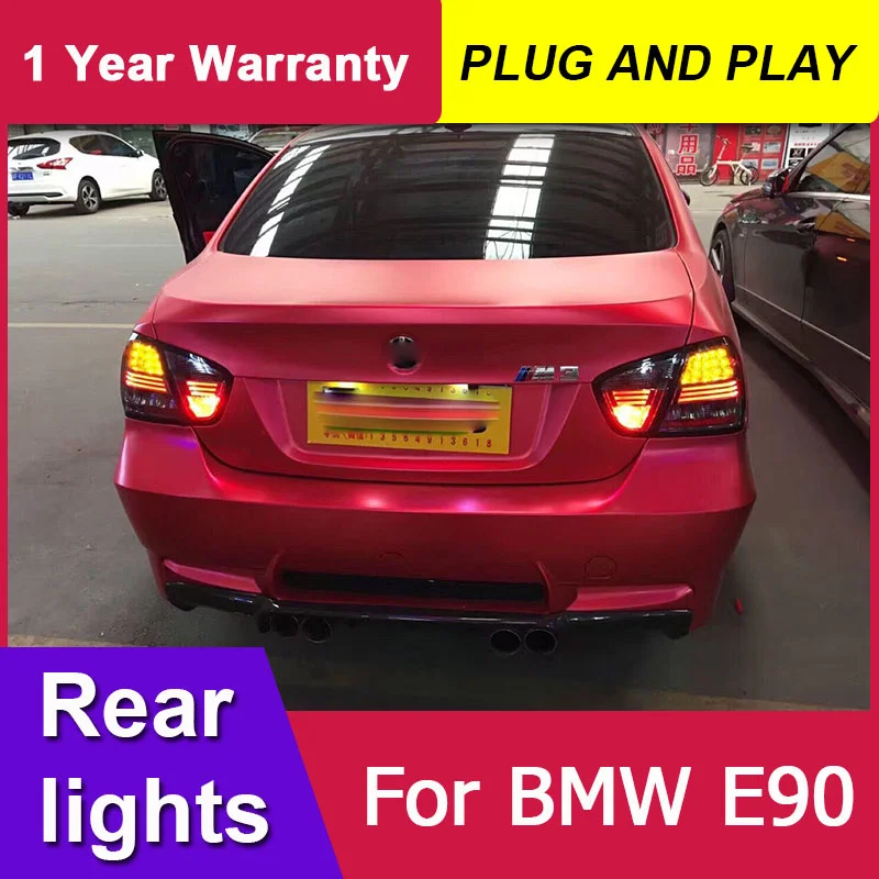 

For BMW E90 3 Series 320i 323i 325 330 335 LED Tail Lamp 05-08 Red Black V1