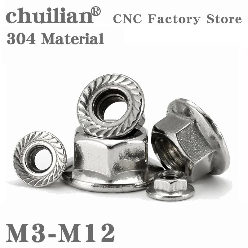 

Шестигранная Фланцевая гайка 304, шестигранная Фланцевая гайка из нержавеющей стали, строительная Магнитная гайка M16 M20 DIN6923