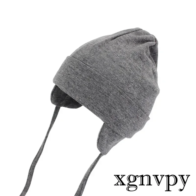 Однотонная детская шапка-ушанка с защитой ушей цвет в ассортименте