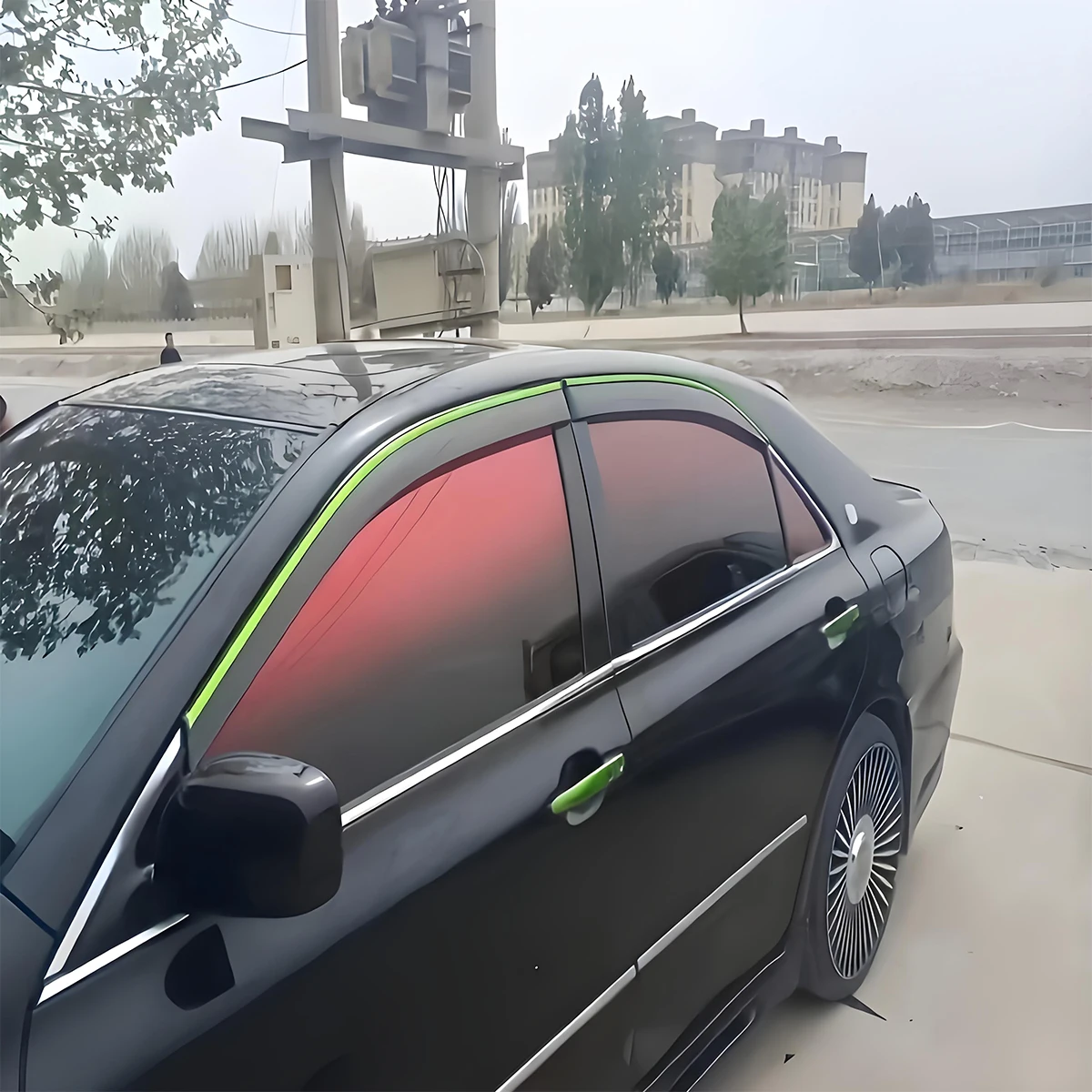 Фото Автомобильная градиентная солнечная пленка, тонировочная пленка для бокового лобового стекла, защита от ультрафиолета, теплоизоляционная пленка для изменения цвета, внешние аксессуары, универсальная №4