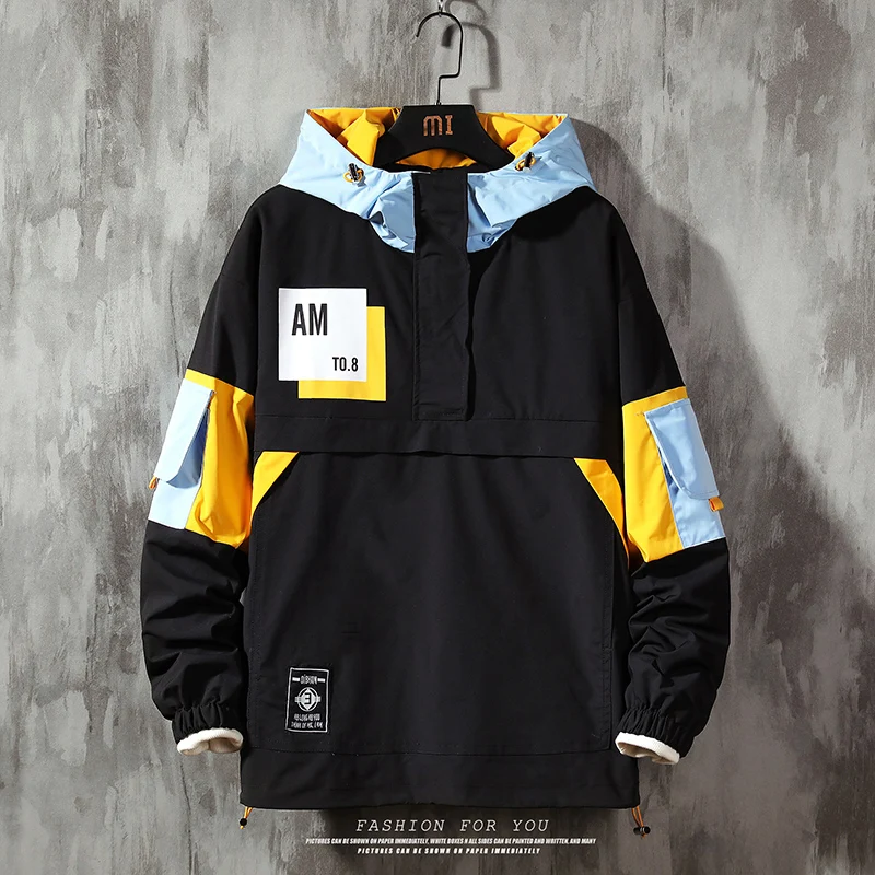

2023 New Mens Fashion Jacket Hoodie Harajuku Streetwear Hoodies Jacket Men Casual Windbreaker Coat Hooded Spring Autumn Clothing