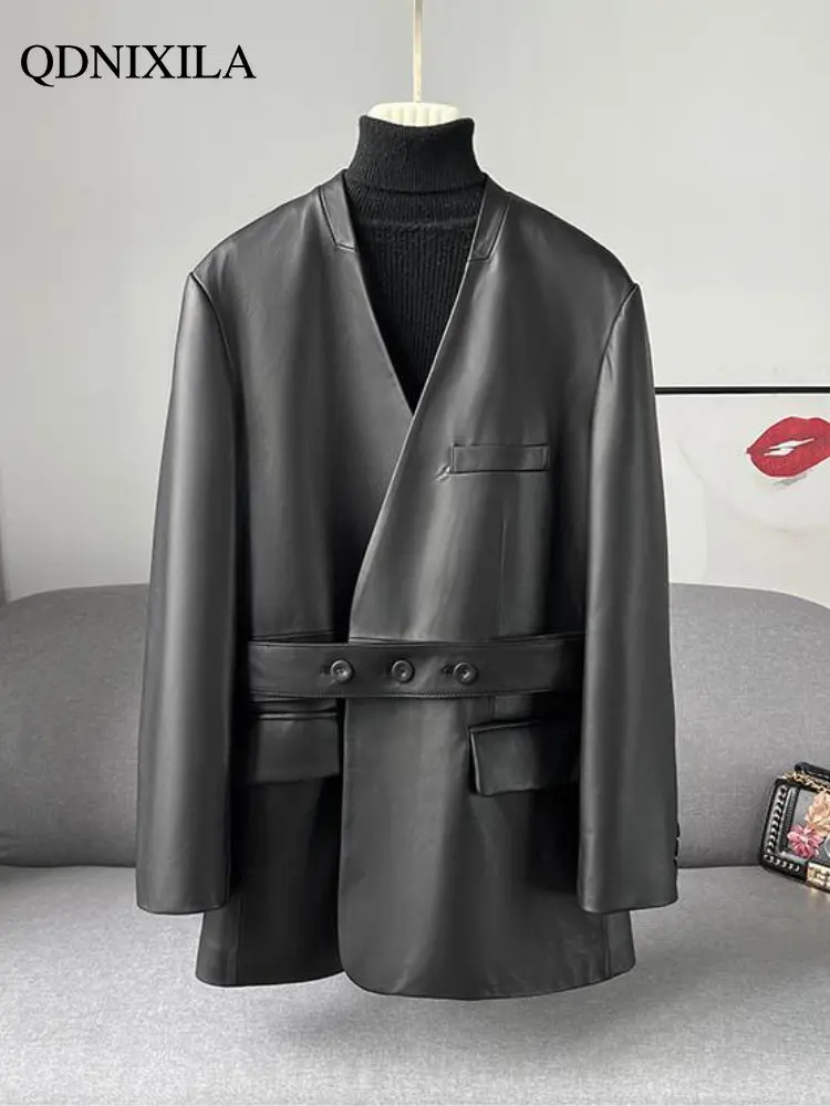 Leather Jacket Women High Imitation Sheepskin Leather Coat New Outerwear Casual Leather Coat Spring Jacket Women Female Jacket