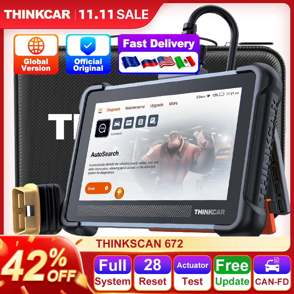 Автосканер THINKSCAN 672 CANFD OBD2 бессрочный с 28 режимами сброса