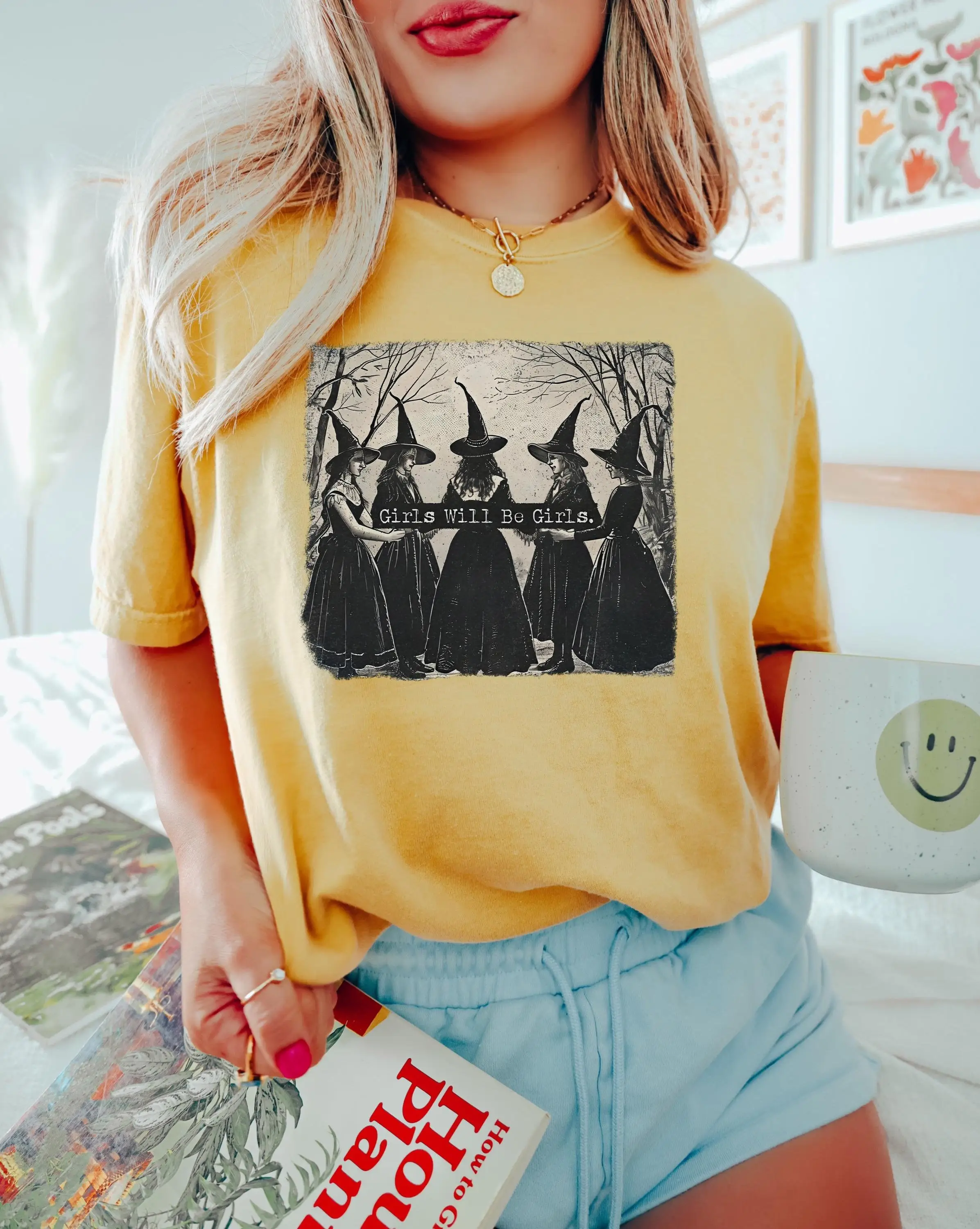 Футболка с ведьмой на Хэллоуин для девочек забавная женская футболка ведьмы