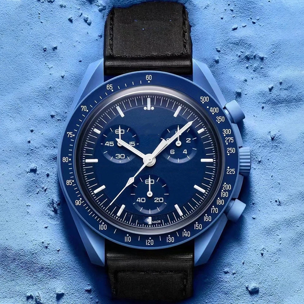 

New Ceramic Couple Moon Watch Men Ladies Top Chronograph Quartz Watches Multifunctional High Quality Waterproof AAA Clocks
