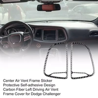 center air vent frame sticker carbon fiber left driving air vent frame cover for dodge challenger 2015 up