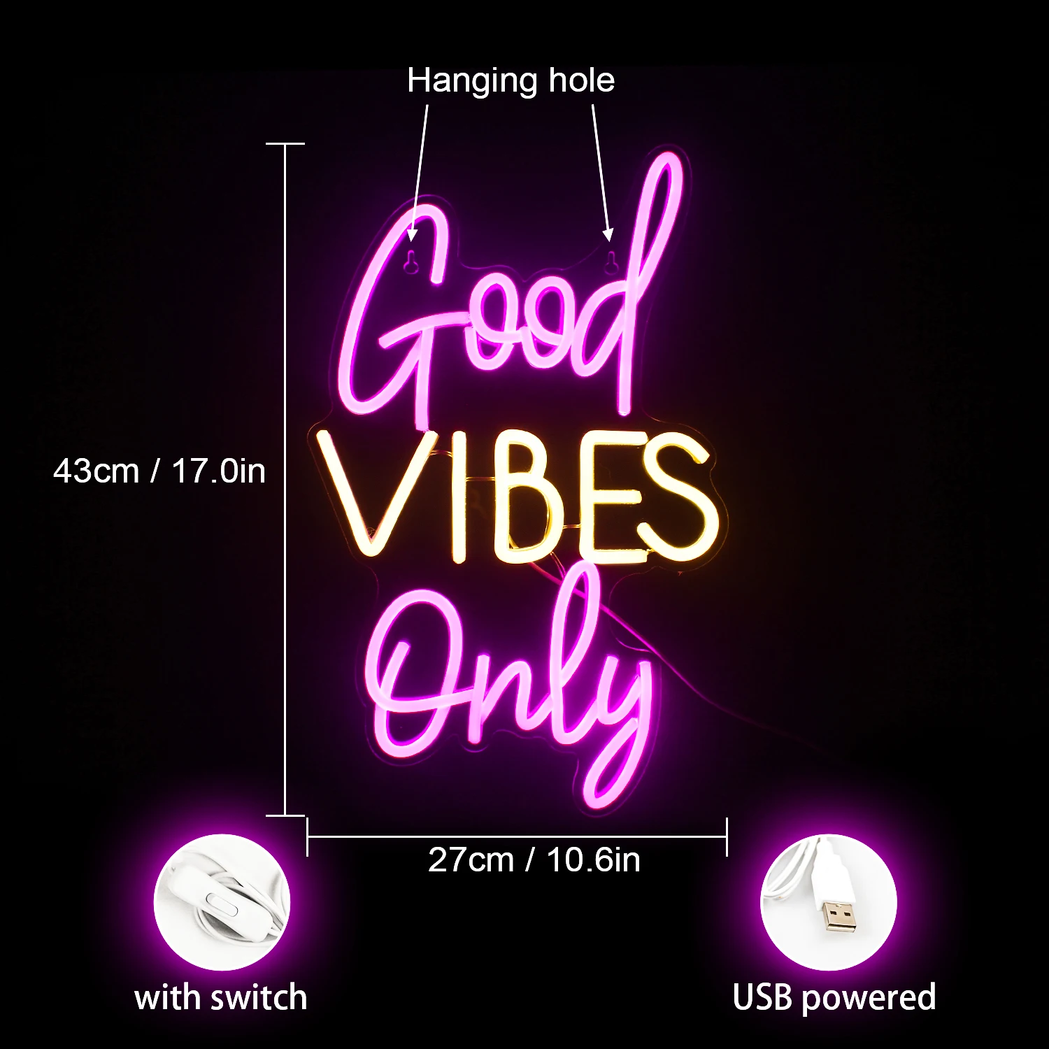 

Неоновая лампа DUTRIEUX Good Vibes Only