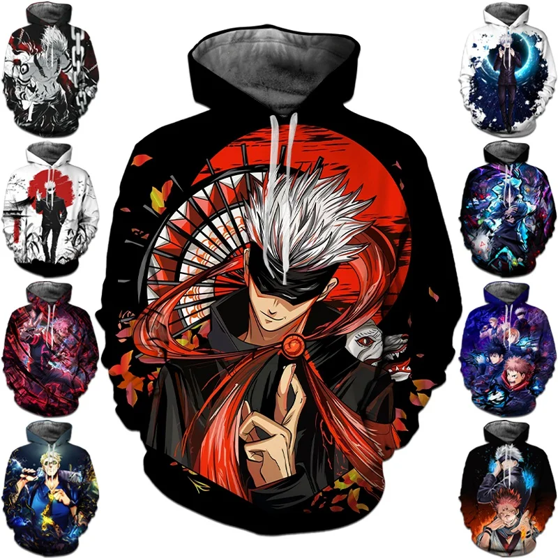 

Anime Jujutsu Kaisen 3D Printed Hoodies for Men Hooded Pullovers Unisex Women Tops Clothing Pop Harajuku Streetwear Sweatshirts