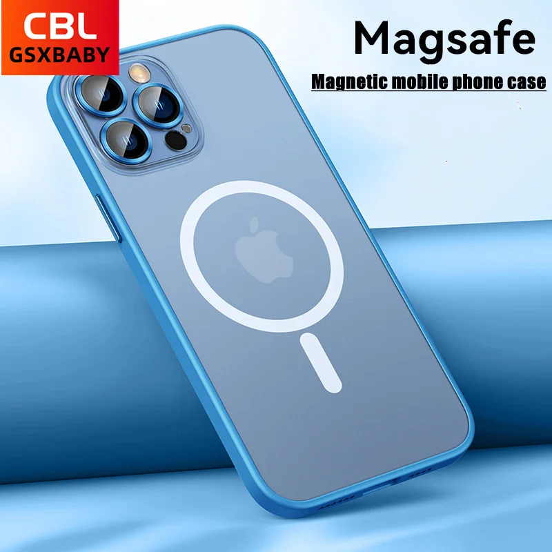 

High-quality skin-feeling scrub magnetic phone cases For iphone 13 12 11 pro Max 13proMax case Metal lens frame with glass cover