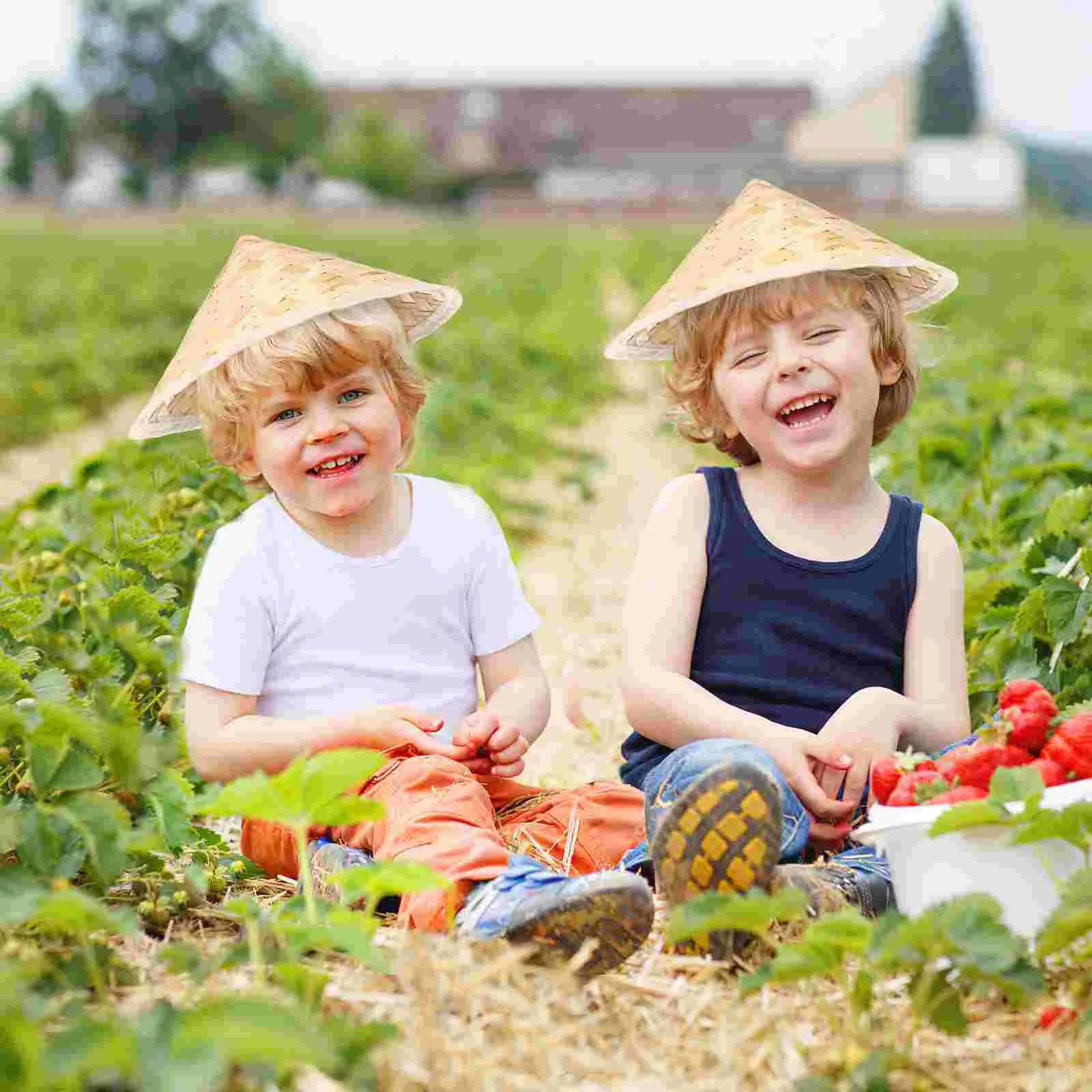 Соломенная шляпа с конусом бамбуковый солнцезащитный крем защита от