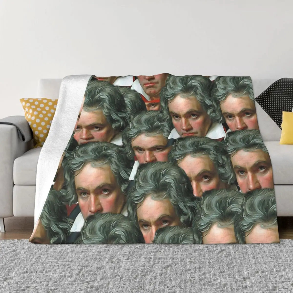 

Одеяло Beethoven с высокой стойкостью и талантом, Фланелевое декоративное покрывало с рисунком, портативное домашнее покрывало