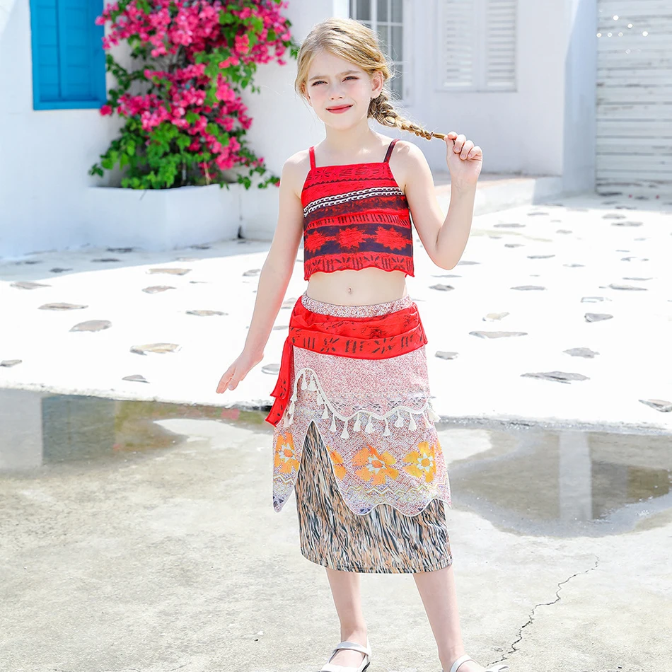 Платье принцессы Моана для косплея детская одежда на Хэллоуин малышка платье