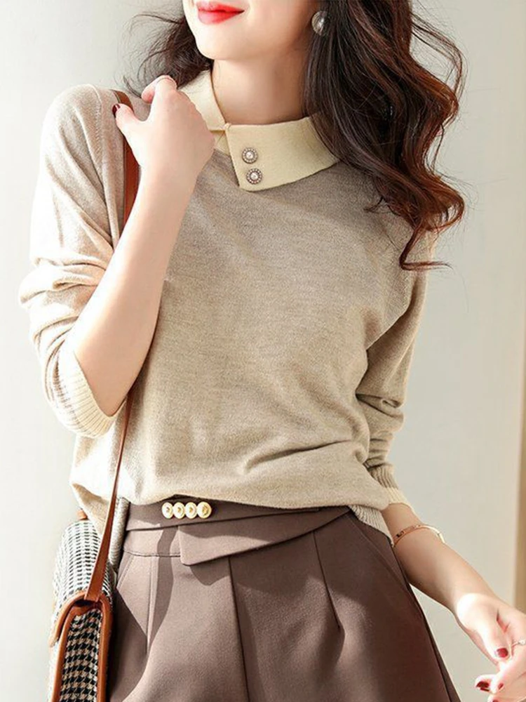 

BOBOKATEER Elegant Jersey Mujer Vetemznt Femme Sweaters Womens Clothing Knitted Sweter Damskie Autumn Long Sleeve Frau Pullover