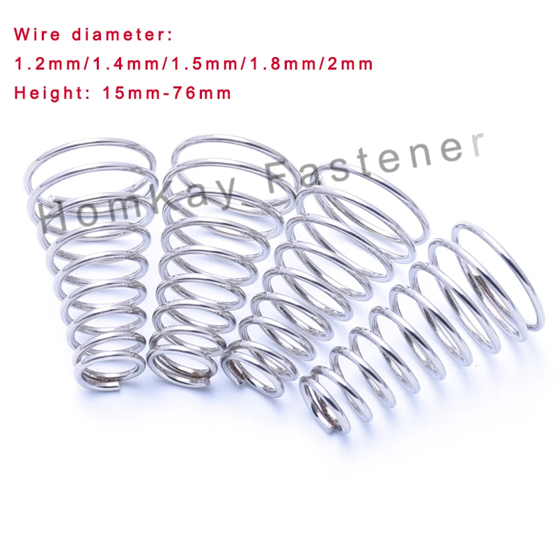 

1/2/3/5/10 Pcs Tower Springs Conical Cone Compression Spring Wire Diameter 1.2mm~2mm 304 Stainless Steel Taper Pressure Spring