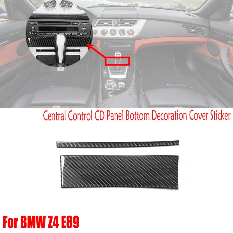 

For BMW Z4 E89 2009-2016 Real Carbon Fiber Car Interior Parts Central Control CD Panel Bottom Decoration Cover Sticker
