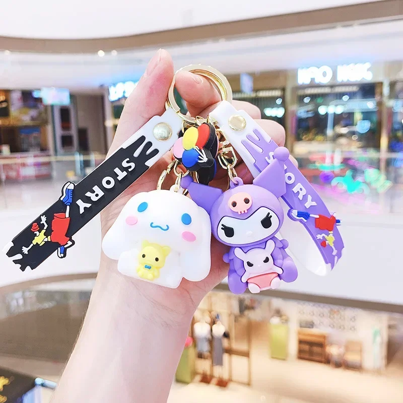 

Sanrioed Kawaii Anime Cartoon series My melody Kuromi Cinnamoroll High-value cute girl keychain student backpack pendant gift