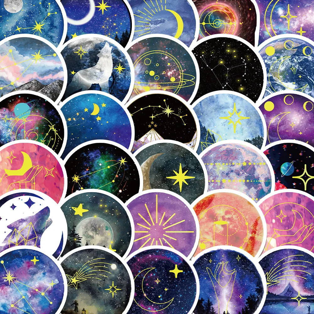 

10/30/50PCS Cool Cartoon Moonlight Handbook Sticker Suitcase PVC Skateboard Laptop Refrigerator Phone DIY Decoration Wholesale