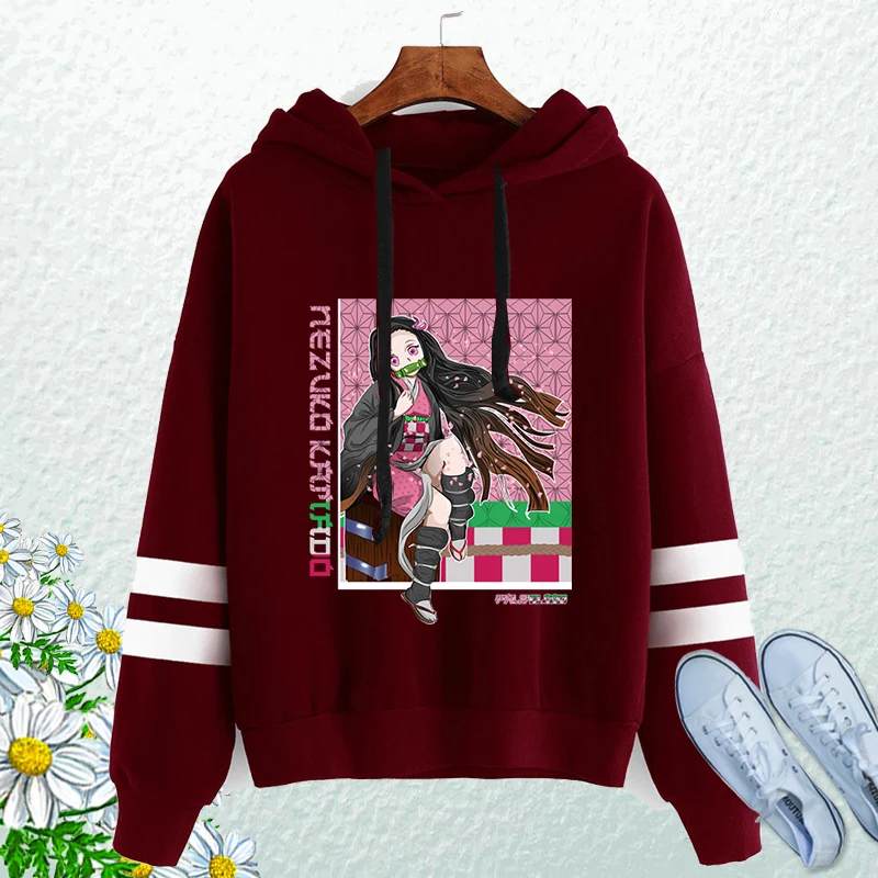 

Japan Anime Demon Slayer Kamado Nezuko Print Hoodies Funny Cartoon Kimetsu No Yaiba Spring Long Sleeve Warm Women Sweatshirts