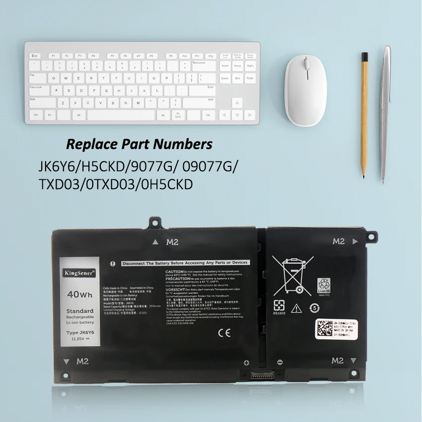 Фото Аккумулятор KingSener JK6Y6 11,25 в 40 Втч для ноутбука Dell Latitude 3410 3510 Vostro 14 5402 5501 5502 Inspiron 5300 5301 9077G H5CKD №4