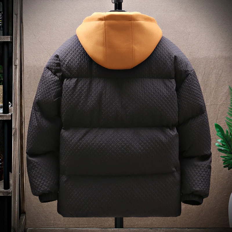 New autumn and winter men's large cotton jacket casual cotton jacket down jacket cotton jacket bread jacket hood