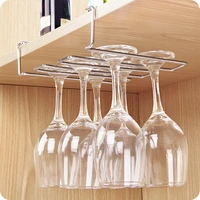 stainless steel wine glass rack hanging wine cup holder bar goblet stemware storage racks shelf hanger iron kitchen organizer