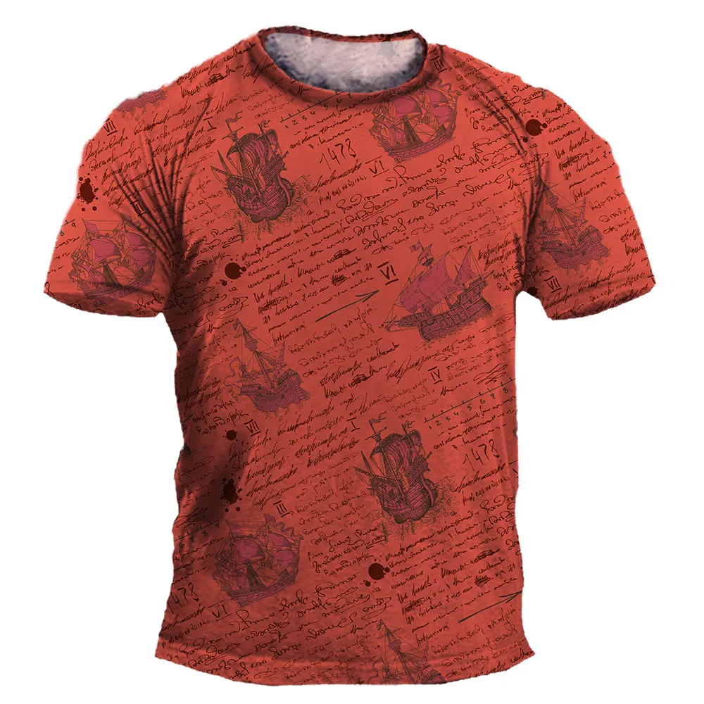 

Красная мужская футболка в стиле ретро с изображением кирпича, повседневная спортивная рубашка с коротким рукавом и круглым вырезом в стиле хип-хоп