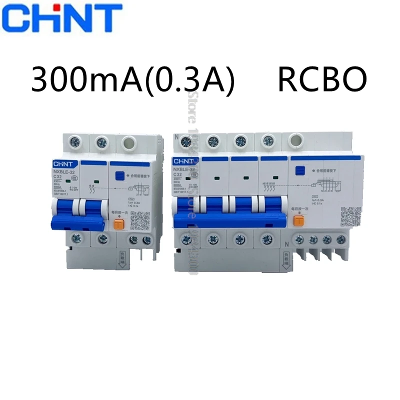 

Автоматический выключатель, работающий от остаточного тока CHINT 300mA 0.3A RCBO NXBLE 2P 4P 3P + 1N 10A 16A 25A 32A 40A 63A 80A 100A 125A
