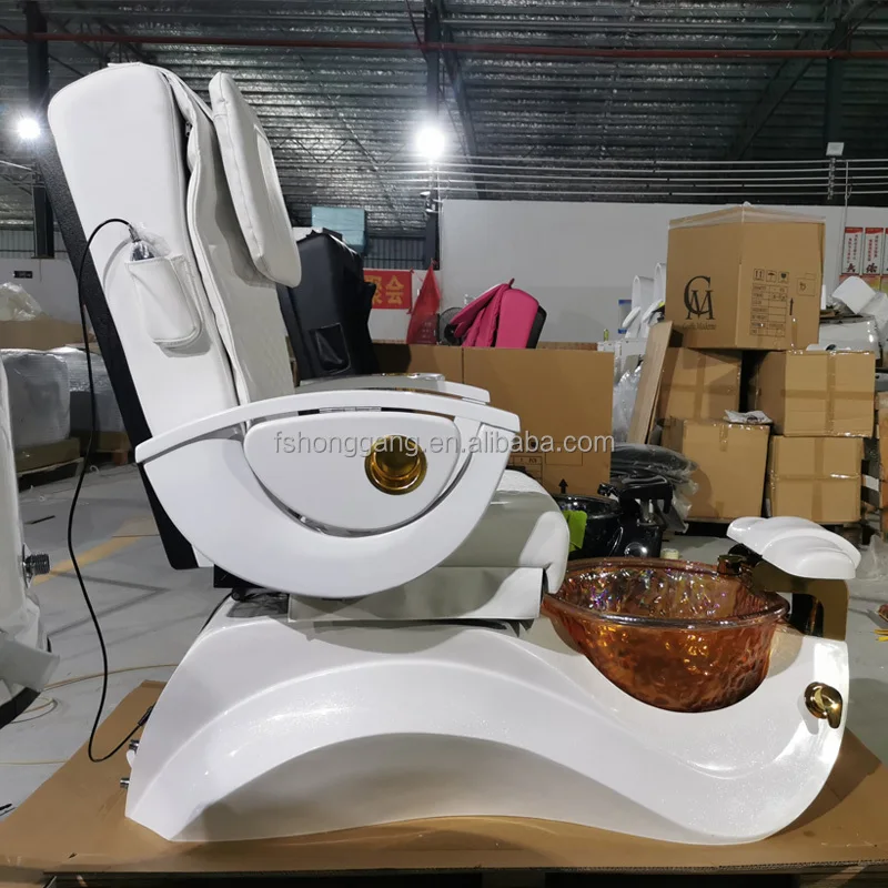 Роскошный Золотой педикюрный стул с акриловой основой Электрический обратный