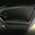 Внутренняя крышка подлокотника двери для VW Golf 6 2010 2011 2012 2013 4 шт. панель подлокотника двери автомобиля из микрофибры кожаный чехол наклейка отделка