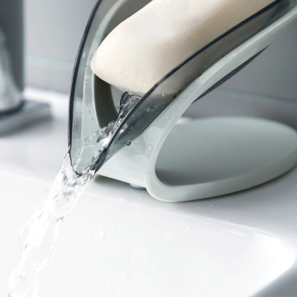 Мыльница в форме листа дренаж для мыла держатель без перфорации ванной комнаты