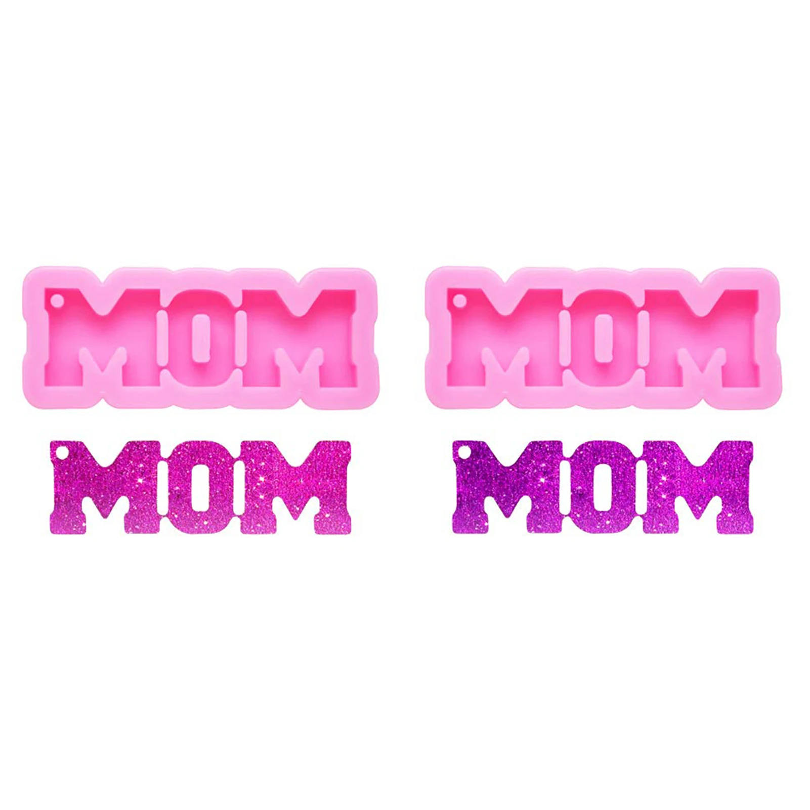 

Mom Word Keychain Silicone Mold Mom Word Mold With A Hole Keychain Tassels For Thanksgiving DIY Baking Cake Topper Decor
