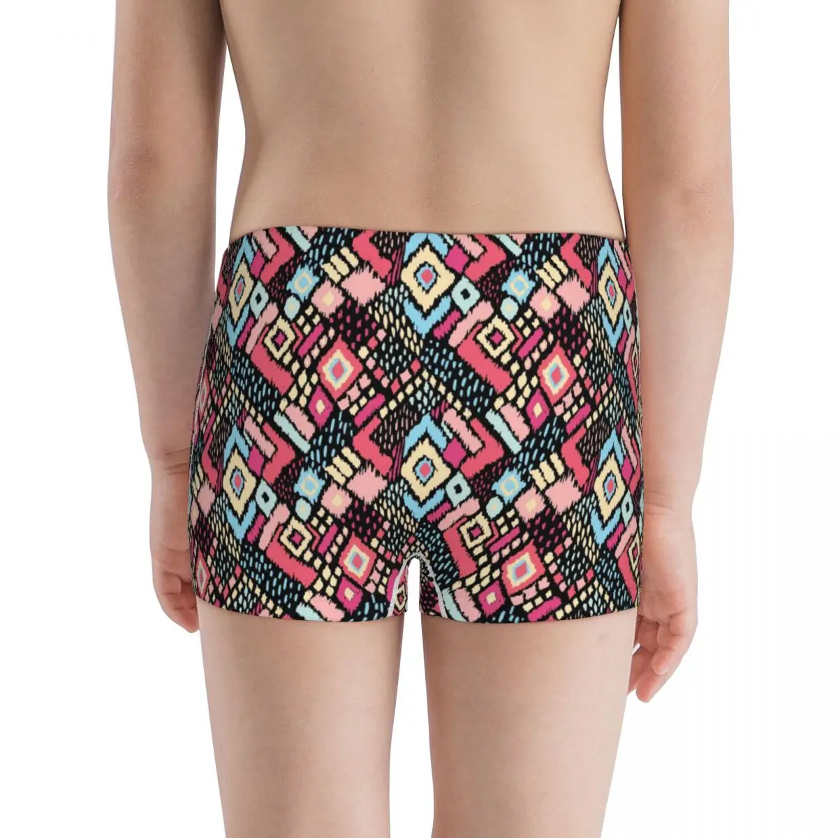 Ikat Geometric Folklore Children Boys Underwear Cotton Shorts Panties Aztec Style Men Boxer Cute Underpants Shorts images - 6