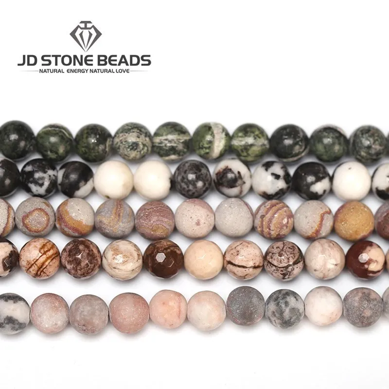 Оптовая натуральная браслет из круглых фасетированных камней из зебрового яшмы розового оттенка из Австралии для создания украшений.