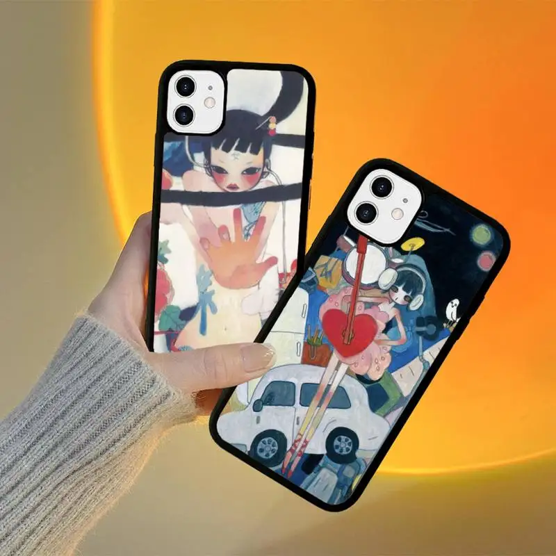 

FHNBLJ Aya takano Phone Case Silicone PC+TPU Case for iPhone 11 12 13 Pro Max 8 7 6 Plus X SE XR Hard Fundas