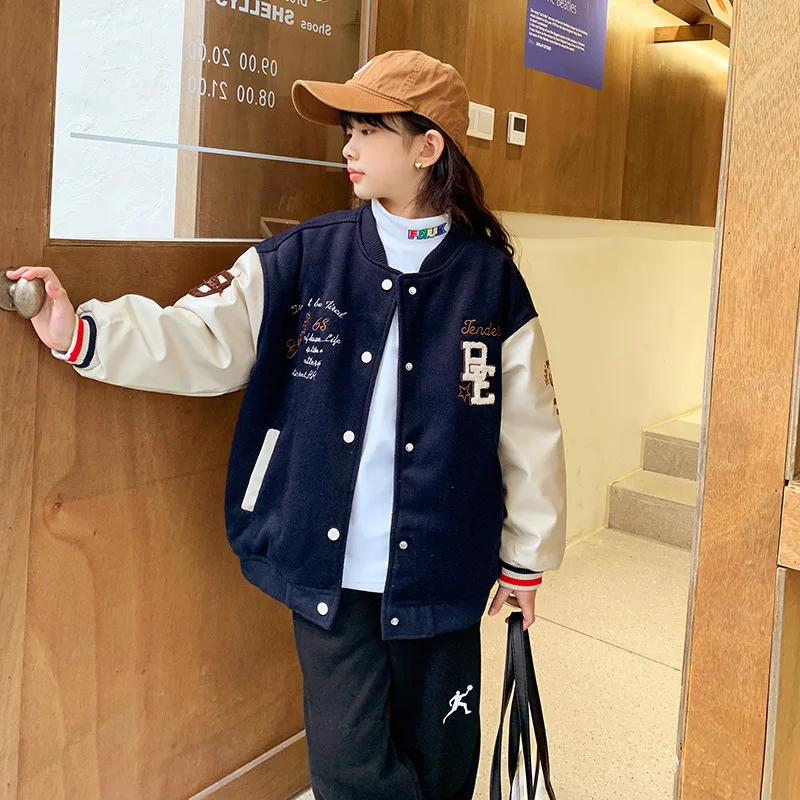 

Girls Winter Coat Foreign Style 2022 New Tracksuit Autumn and Winter Thick Winter Clothes Boys Winter Cotton Baseball Suit Kids