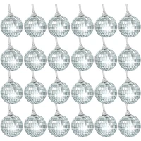 24 pcs 2 inches disco ball ornaments silver mirror balls for christmas tree wedding party decoration