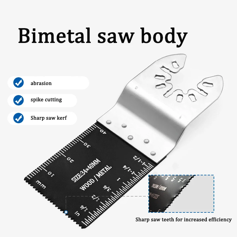 

1-20Pcs Oscillating Saw Blades 34/44Mm Bi-Metal Titanium Coated Multi-Function Renovator Saw Blade for Wood Plastic Metal Cutter