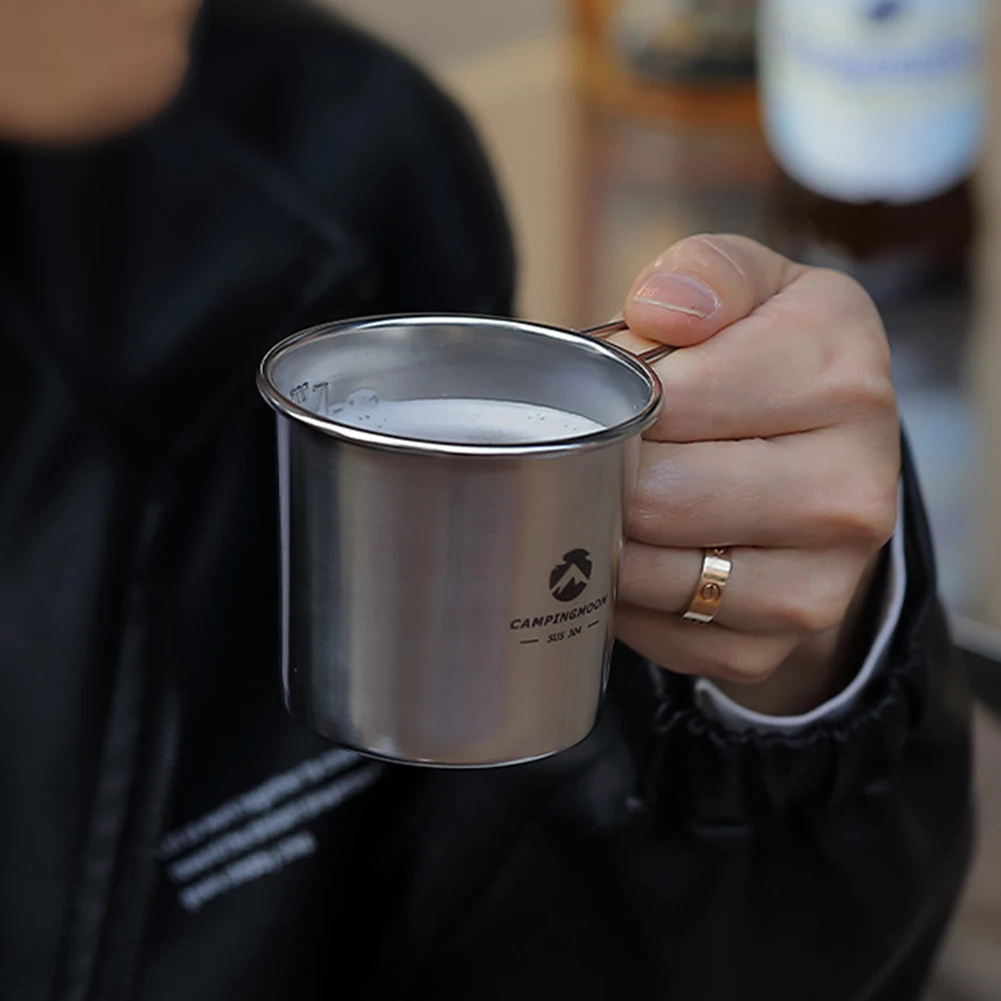 

304 Stainless Steel Cup 10.5x9.5x13cm 304 Stainless Steel 7x8x6cm Camping Easy Access Multiple Overlaps Outdoor